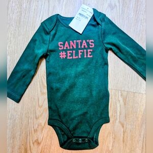 JOE FRESH "Santa's #Elfie" Baby Onesie 3-6 mos. *NEW*